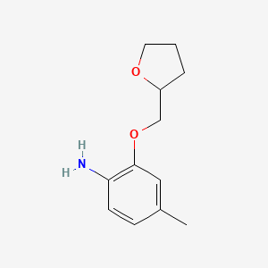 molecular formula C12H17NO2 B1346734 4-Methyl-2-(tetrahydro-2-furanylmethoxy)aniline CAS No. 640767-91-5