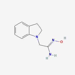 molecular formula C10H13N3O B1346752 2-(2,3-dihydro-1H-indol-1-yl)-N'-hydroxyethanimidamide 