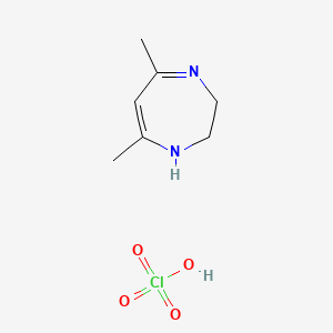 molecular formula C7H13ClN2O4 B1346831 2,3-Dihydro-5,7-dimethyl-1H-1,4-diazepine monoperchlorate CAS No. 7300-56-3