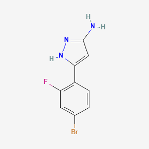 molecular formula C9H7BrFN3 B1346836 3-(4-溴-2-氟苯基)-1H-吡唑-5-基胺 CAS No. 1135815-14-3
