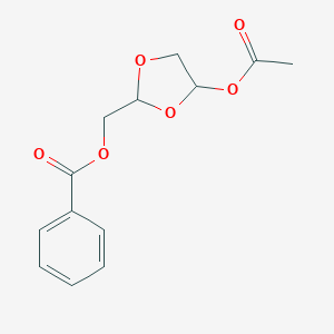 molecular formula C13H14O6 B134684 [4-(Acetyloxy)-1,3-dioxolan-2-YL]methyl benzoate CAS No. 145354-82-1