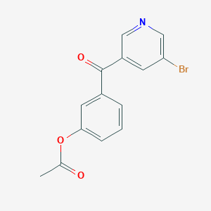 molecular formula C14H10BrNO3 B1346872 3-(3-Acetoxybenzoyl)-5-bromopyridine CAS No. 898766-29-5