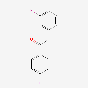 B1346875 2-(3-Fluorophenyl)-4'-iodoacetophenone CAS No. 898784-81-1