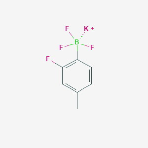molecular formula C7H6BF4K B13468806 Potassium trifluoro(2-fluoro-4-methylphenyl)borate 