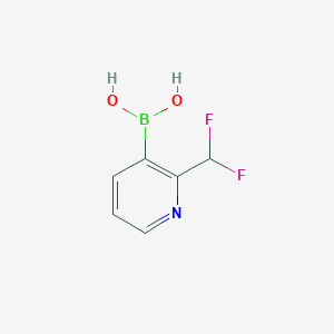 molecular formula C6H6BF2NO2 B13468807 Boronic acid, B-[2-(difluoromethyl)-3-pyridinyl]- 
