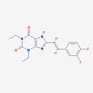 molecular formula C17H16F2N4O2 B134689 (E)-8-(3,4-Difluorostyryl)-1,3-diethylxanthine CAS No. 155271-46-8