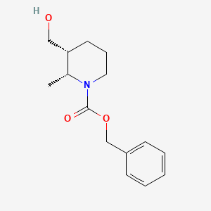 molecular formula C15H21NO3 B13469022 Rel-benzyl (2R,3R)-3-(hydroxymethyl)-2-methylpiperidine-1-carboxylate 