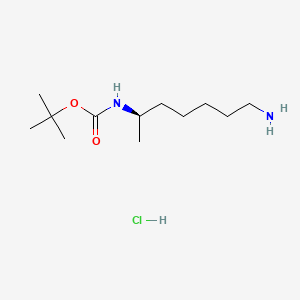 molecular formula C12H27ClN2O2 B13469100 tert-butyl N-[(2R)-7-aminoheptan-2-yl]carbamate hydrochloride 