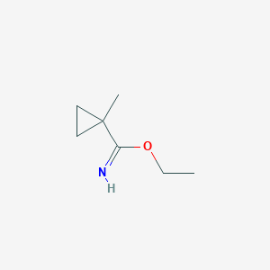 molecular formula C7H13NO B13469121 Ethyl 1-methylcyclopropane-1-carbimidate 