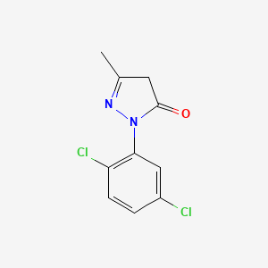 molecular formula C10H8Cl2N2O B1346920 3H-Pyrazol-3-one, 2-(2,5-dichlorophenyl)-2,4-dihydro-5-methyl- CAS No. 13102-34-6