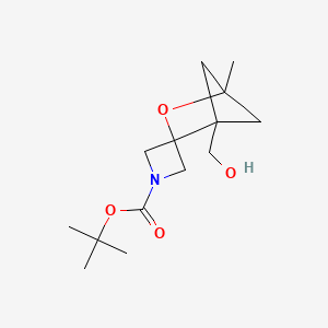 molecular formula C14H23NO4 B13469403 Tert-butyl 1'-(hydroxymethyl)-4'-methyl-3'-oxaspiro[azetidine-3,2'-bicyclo[2.1.1]hexane]-1-carboxylate 