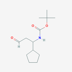 molecular formula C13H23NO3 B13469408 tert-butyl N-(1-cyclopentyl-3-oxopropyl)carbamate 