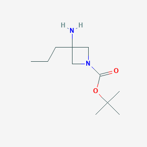 molecular formula C11H22N2O2 B13469422 Tert-butyl 3-amino-3-propylazetidine-1-carboxylate 