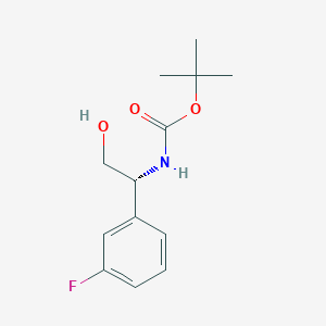molecular formula C13H18FNO3 B13469527 tert-butyl N-[(1R)-1-(3-fluorophenyl)-2-hydroxyethyl]carbamate 