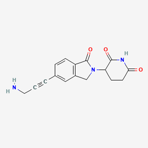 molecular formula C16H15N3O3 B13469607 3-[5-(3-Aminoprop-1-ynyl)-1-oxo-isoindolin-2-yl]piperidine-2,6-dione 