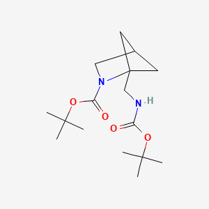 molecular formula C16H28N2O4 B13469644 Tert-butyl 1-({[(tert-butoxy)carbonyl]amino}methyl)-2-azabicyclo[2.1.1]hexane-2-carboxylate 