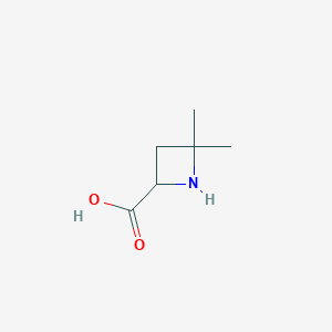 molecular formula C6H11NO2 B13469680 4,4-Dimethylazetidine-2-carboxylic acid 