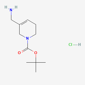 molecular formula C11H21ClN2O2 B13469714 Tert-butyl 5-(aminomethyl)-1,2,3,6-tetrahydropyridine-1-carboxylate hydrochloride 