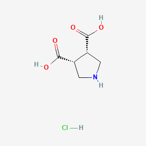 molecular formula C6H10ClNO4 B13469741 (3R,4S)-pyrrolidine-3,4-dicarboxylic acid hydrochloride 