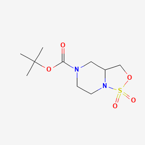 molecular formula C10H18N2O5S B13469757 Tert-butyl 1,1-dioxo-hexahydro-1lambda6-[1,2,3]oxathiazolo[3,4-a]piperazine-5-carboxylate 