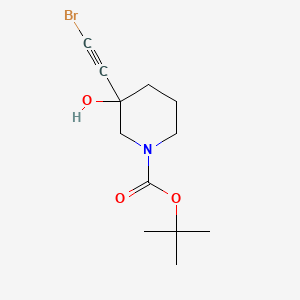 molecular formula C12H18BrNO3 B13469827 Tert-butyl 3-(2-bromoethynyl)-3-hydroxypiperidine-1-carboxylate 