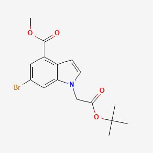 molecular formula C16H18BrNO4 B13469834 methyl 6-bromo-1-[2-(tert-butoxy)-2-oxoethyl]-1H-indole-4-carboxylate CAS No. 2870661-20-2