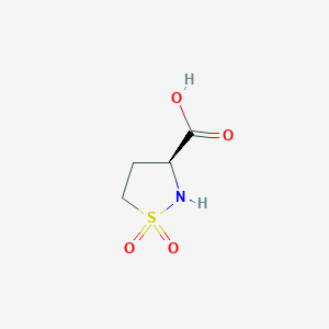 molecular formula C4H7NO4S B134699 (3S)-1,1-dioxo-1,2-thiazolidine-3-carboxylic acid CAS No. 147878-93-1