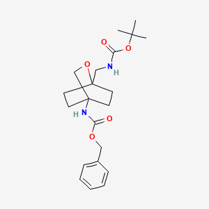 molecular formula C21H30N2O5 B13469936 benzyl N-[1-({[(tert-butoxy)carbonyl]amino}methyl)-2-oxabicyclo[2.2.2]octan-4-yl]carbamate 