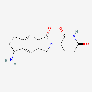 molecular formula C16H17N3O3 B13469943 3-(7-Amino-3-oxo-1,5,6,7-tetrahydrocyclopenta[f]isoindol-2-yl)piperidine-2,6-dione 