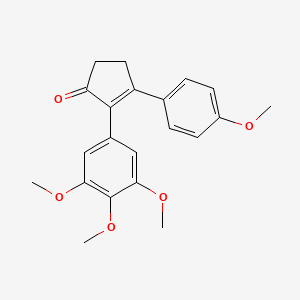 molecular formula C21H22O5 B13470007 3-(4-Methoxyphenyl)-2-(3,4,5-trimethoxyphenyl)cyclopent-2-EN-1-one 