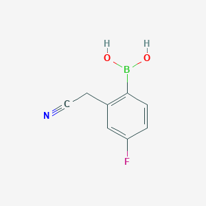 molecular formula C8H7BFNO2 B13470125 [2-(Cyanomethyl)-4-fluorophenyl]boronic acid 