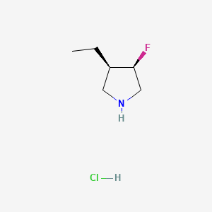 molecular formula C6H13ClFN B13470128 rac-(3R,4R)-3-ethyl-4-fluoropyrrolidine hydrochloride 