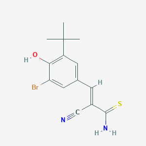 molecular formula C14H15BrN2OS B13470174 (2E)-3-(3-bromo-5-tert-butyl-4-hydroxyphenyl)-2-cyanoprop-2-enethioamide CAS No. 906563-40-4
