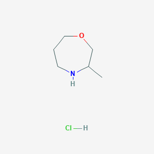 molecular formula C6H14ClNO B13470175 3-Methyl-1,4-oxazepane hydrochloride 