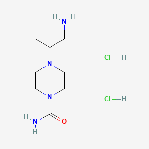 molecular formula C8H20Cl2N4O B13470177 4-(1-Aminopropan-2-yl)piperazine-1-carboxamide dihydrochloride 