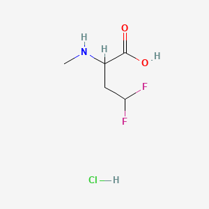 molecular formula C5H10ClF2NO2 B13470186 4,4-Difluoro-2-(methylamino)butanoic acid hydrochloride 