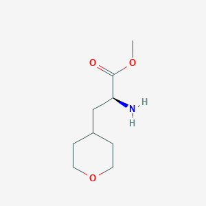 molecular formula C9H17NO3 B13470225 methyl (2S)-2-amino-3-(oxan-4-yl)propanoate 