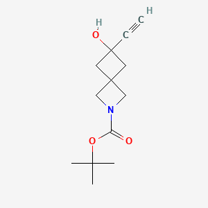 molecular formula C13H19NO3 B13470398 tert-Butyl 6-ethynyl-6-hydroxy-2-azaspiro[3.3]heptane-2-carboxylate 