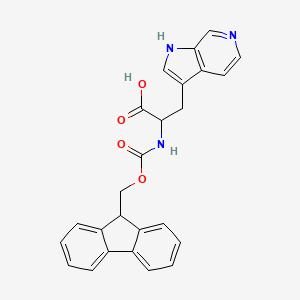 molecular formula C25H21N3O4 B13470559 Fmoc-DL-6-Azatryptophan 