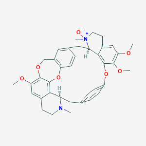 molecular formula C38H40N2O7 B134707 (1R,15S,16R)-9,10,26-Trimethoxy-15,31-dimethyl-15-oxido-7,24,34-trioxa-31-aza-15-azoniaoctacyclo[19.10.3.23,6.18,12.118,22.025,33.028,32.016,36]octatriaconta-3(38),4,6(37),8(36),9,11,18(35),19,21,25,27,32-dodecaene CAS No. 152579-37-8