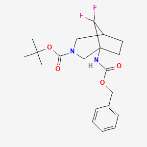 molecular formula C20H26F2N2O4 B13470892 Tert-butyl 1-{[(benzyloxy)carbonyl]amino}-8,8-difluoro-3-azabicyclo[3.2.1]octane-3-carboxylate 