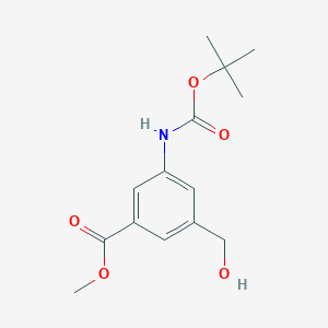molecular formula C14H19NO5 B13471155 Methyl 3-{[(tert-butoxy)carbonyl]amino}-5-(hydroxymethyl)benzoate 