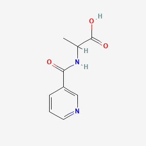 molecular formula C9H10N2O3 B1347126 2-(Pyridin-3-ylformamido)propanoic acid CAS No. 36724-74-0