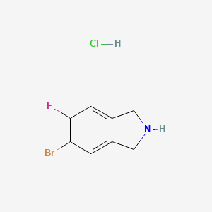 molecular formula C8H8BrClFN B13471331 5-bromo-6-fluoro-2,3-dihydro-1H-isoindole hydrochloride 
