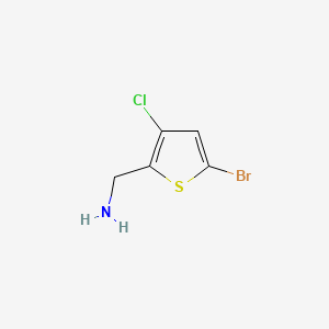 molecular formula C5H5BrClNS B13471365 (5-Bromo-3-chloro-2-thienyl)methanamine 