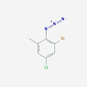 molecular formula C7H5BrClN3 B13471376 2-Azido-1-bromo-5-chloro-3-methylbenzene 