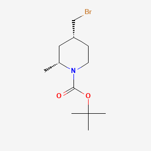 molecular formula C12H22BrNO2 B13471445 rac-tert-butyl (2R,4R)-4-(bromomethyl)-2-methylpiperidine-1-carboxylate CAS No. 2394776-89-5
