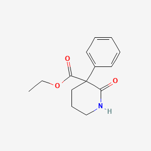 molecular formula C14H17NO3 B1347145 Ethyl 2-oxo-3-phenylpiperidine-3-carboxylate CAS No. 63378-71-2
