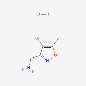 molecular formula C5H8BrClN2O B13471457 1-(4-Bromo-5-methyl-1,2-oxazol-3-yl)methanamine hydrochloride 