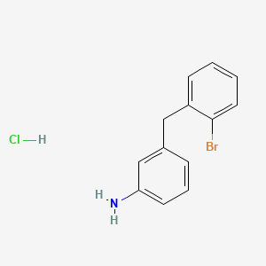 molecular formula C13H13BrClN B13471467 3-[(2-Bromophenyl)methyl]aniline hydrochloride 